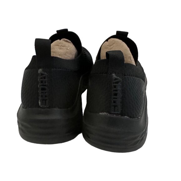 HUHV Healium Tech Stretch Knit Mens 5.5 Womens 8.5 Black Arch Step In NEW - Picture 8 of 10